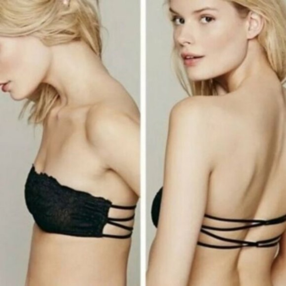 NWT Free People Black Essential Lace Bralette S